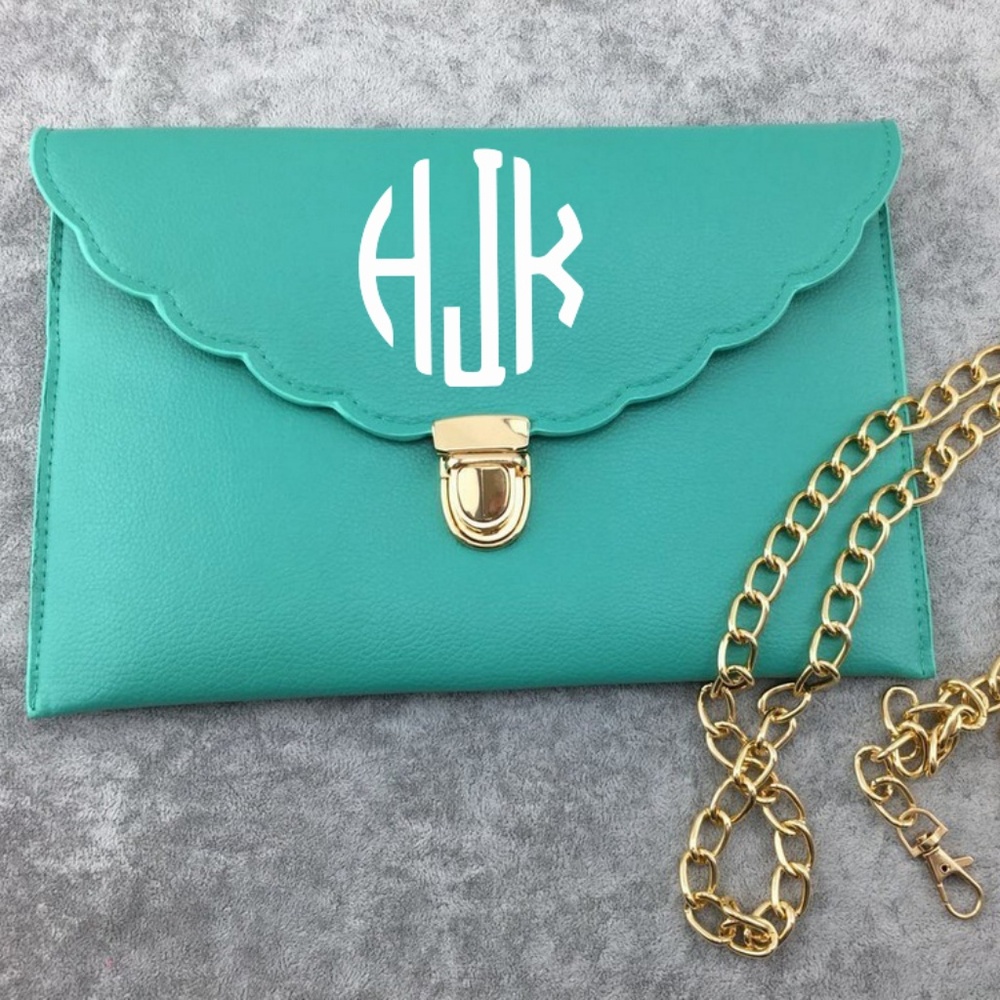 Faux Leather Scalloped Clutch - 4 Color Options!